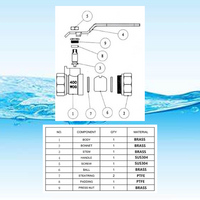 BVFF-4-4 FLOFLEX 1/4" NPT FEMALE X FEMALE, FULL PORT BALL VALVE, LEVER HANDLE, LEAD FREE